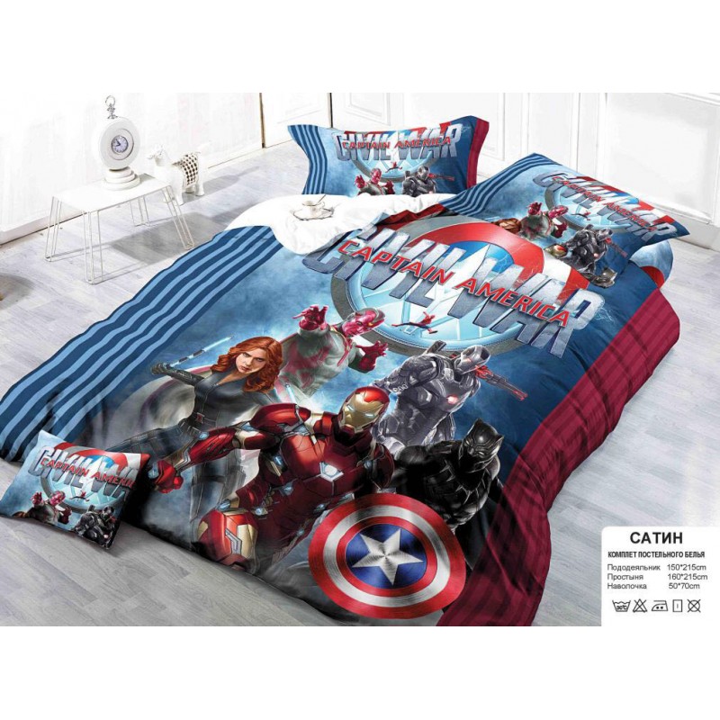 Детское постельное белье "Капитан Америка, железный человек" 
